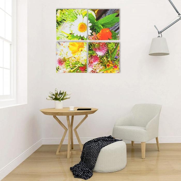 Картина модульная на подрамнике  Картина модульная на подрамнике "Сентябрьский букетик" 4-30х30 см