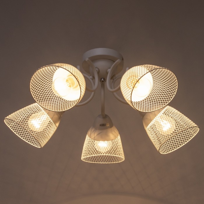 Люстра Люстра "Грэйс" 5х60Вт Е27 Белый 56х56х28см