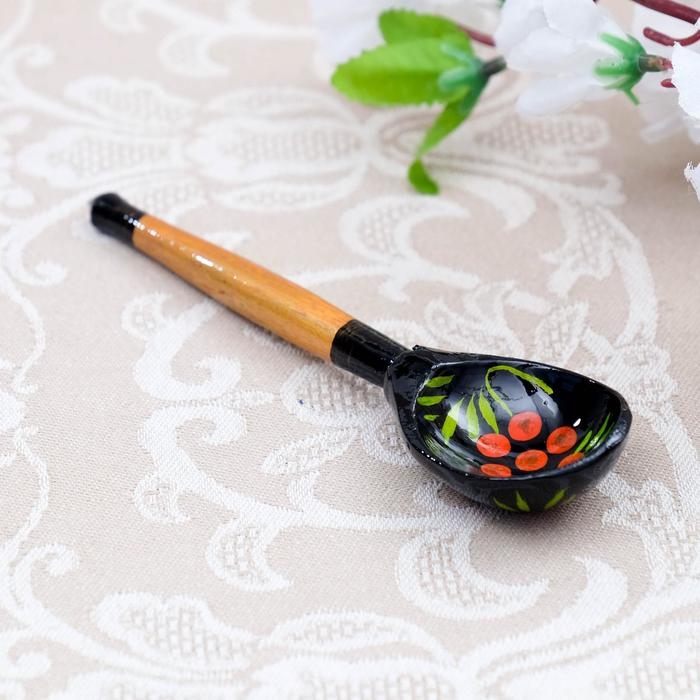 Ложка деревянная «Чернушка», маленькая, хохлома, МИКС