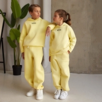 Костюм детский (худи, брюки) MINAKU: Basic Line KIDS, oversize, цвет жёлтый, рост 158