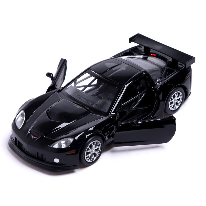 Машина металлическая CHEVROLET CORVETTE C6-R, 1:32, открываются двери, инерция, цвет чёрный Машина металлическая CHEVROLET CORVETTE C6-R, 1:32, открываются двери, инерция, цвет чёрный