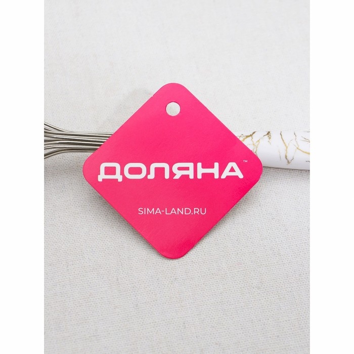 Венчик для взбивания Доляна «Каррарский мрамор», 24,5×4,5 см, цвет белый Венчик для взбивания Доляна «Каррарский мрамор», 24,5×4,5 см, цвет белый