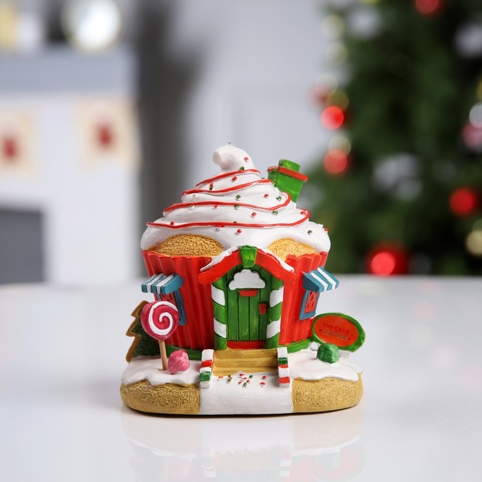 Светодиодная фигура «Домик из сладостей» 13 × 12 × 9 см, полистоун, батарейки LR44х2 (в комплекте), свечение тёплое белое Светодиодная фигура «Домик из сладостей» 13 × 12 × 9 см, полистоун, батарейки LR44х2 (в комплекте), свечение тёплое белое
