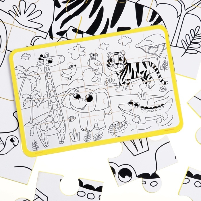 Мягкий пазл для малышей раскраска «Африка», размер 50х33 см, 28 деталей, Крошка Я Мягкий пазл для малышей раскраска «Африка», размер 50х33 см, 28 деталей, Крошка Я