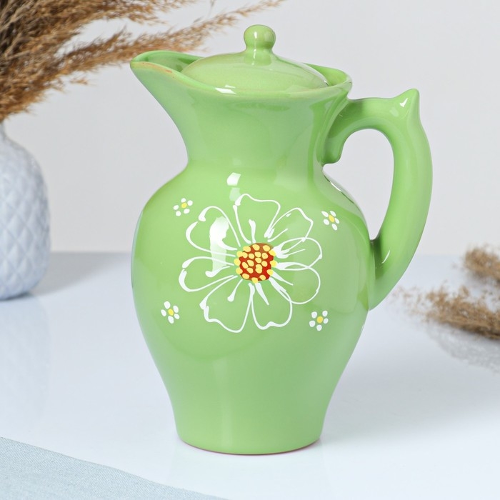 Кувшин Кувшин "Дачный" 1 л / 22,5х13,5см, ромашка зеленая