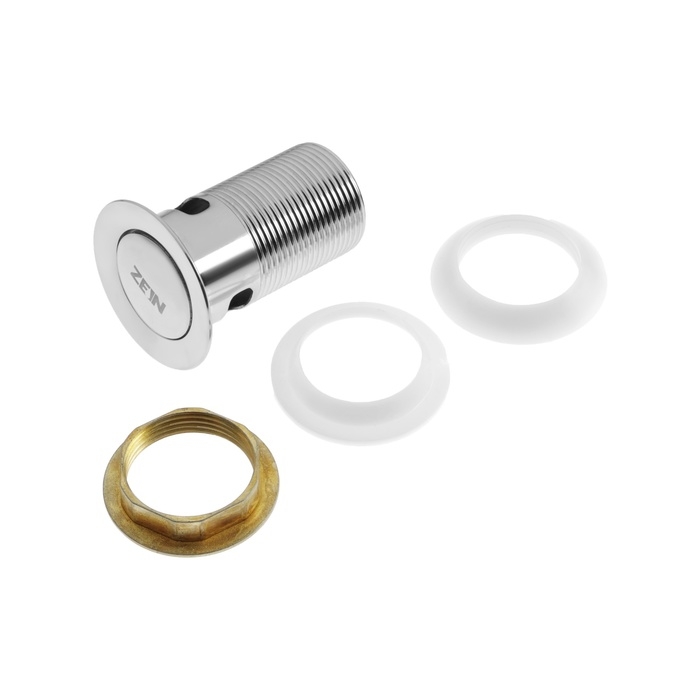 Донный клапан ZEIN BP1, 1 1/4 Донный клапан ZEIN BP1, 1 1/4", маленькая кнопка, с переливом, для раковины, хром