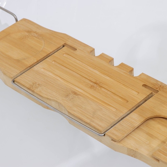 Полка для ванной SAVANNA SPA, 74-95×20,3×2,5 см, бамбук Полка для ванной SAVANNA SPA, 74-95×20,3×2,5 см, бамбук