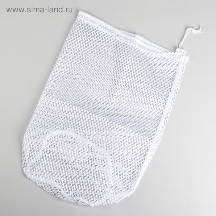 Мешок для стирки белья Доляна, 30×40 см, крупная сетка, цвет белый