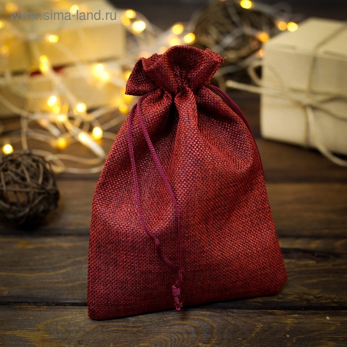 Мешочек подарочный из холщи, красный, 15 х 21 см Мешочек подарочный из холщи, красный, 15 х 21 см