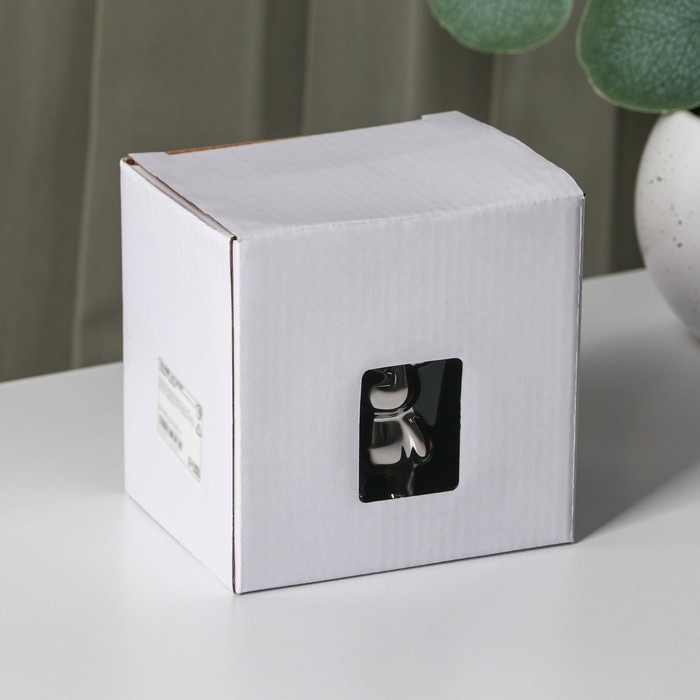 Кружка керамическая с ложкой «Стильный мишка», 320 мл, цвет чёрный Кружка керамическая с ложкой «Стильный мишка», 320 мл, цвет чёрный