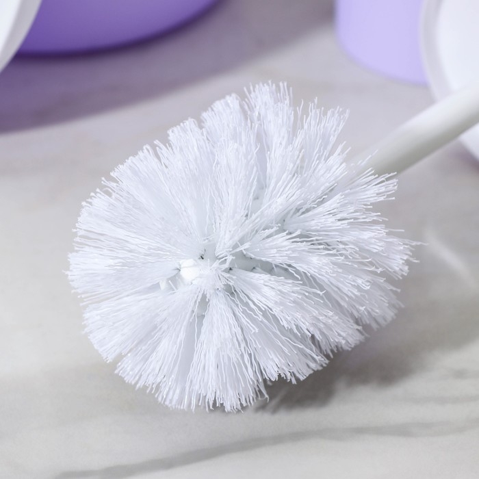 Набор аксессуаров для ванной комнаты «Лайт», 6 предметов (мыльница, дозатор, 2 стакана, ёршик, ведро), цвет сирень Набор аксессуаров для ванной комнаты «Лайт», 6 предметов (мыльница, дозатор, 2 стакана, ёршик, ведро), цвет сирень