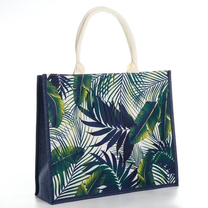 Сумка женская пляжная Тропики, 41,5х34х12 см, зелёный цвет Сумка женская пляжная Тропики, 41,5х34х12 см, зелёный цвет