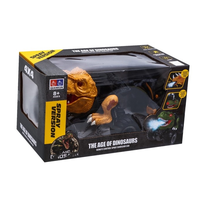 Джип радиоуправляемый DINO, свет и звук, дым, работает от аккумулятора, цвет жёлтый Джип радиоуправляемый DINO, свет и звук, дым, работает от аккумулятора, цвет жёлтый