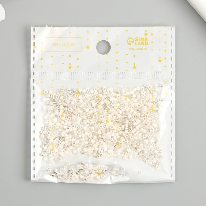Бисер стекло 12/0  Бисер стекло 12/0 "Перламутр. Белое ассорти" 10 гр