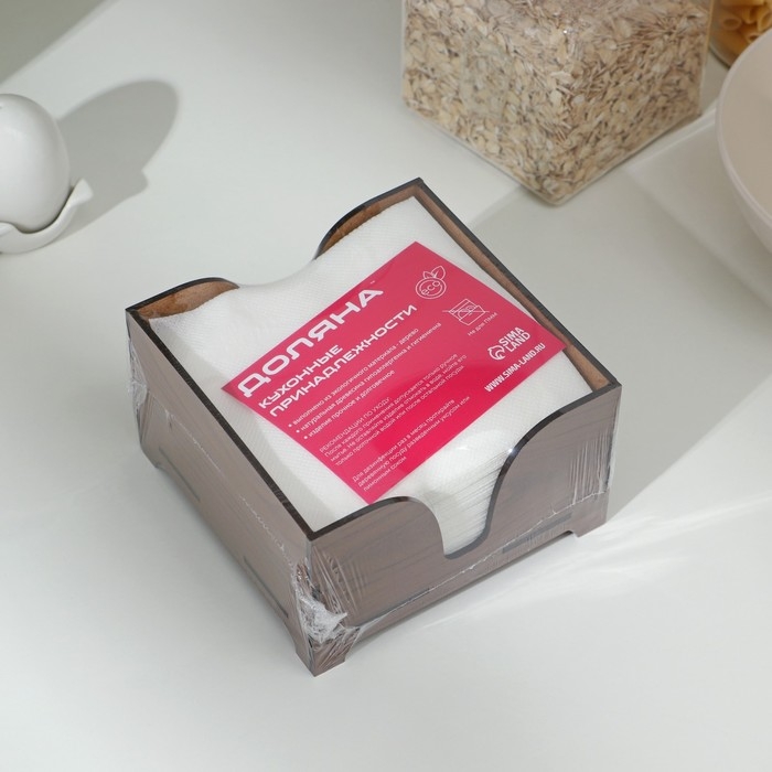 Салфетница деревянная «Орех», без гравировки, с салфетками, цвет коричневый Салфетница деревянная «Орех», без гравировки, с салфетками, цвет коричневый