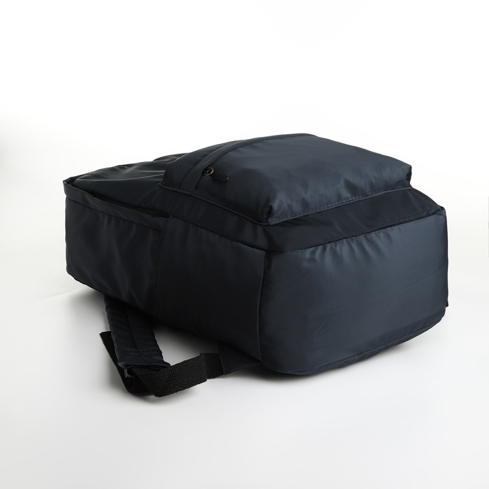 Рюкзак школьный из текстиля на молнии, 2 кармана, цвет чёрный Рюкзак школьный из текстиля на молнии, 2 кармана, цвет чёрный