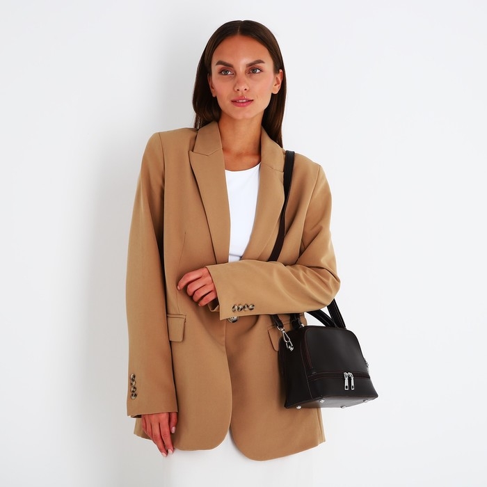 Сумка кросс-боди на молнии, цвет тёмно-коричневый Сумка кросс-боди на молнии, цвет тёмно-коричневый