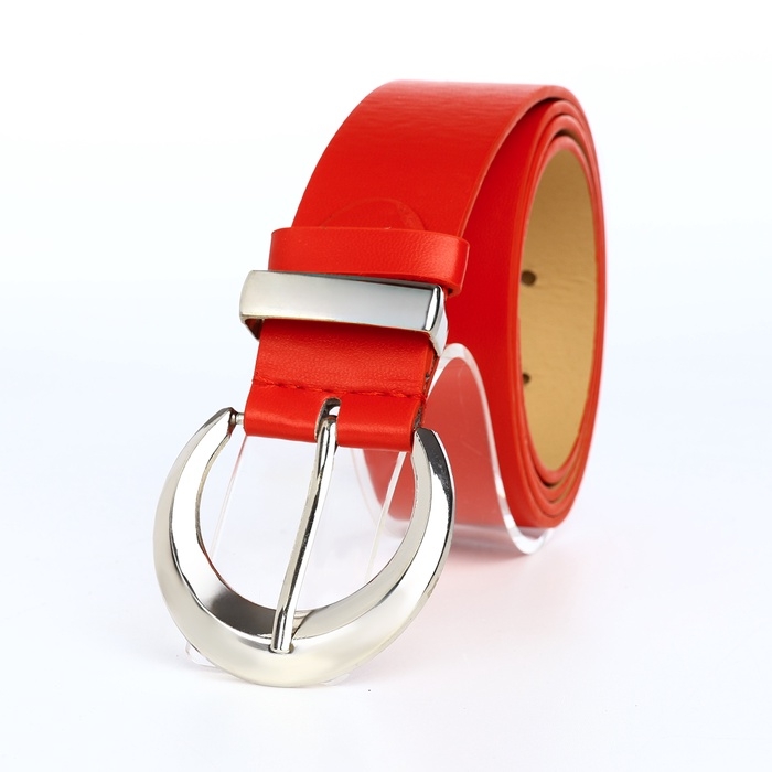 Ремень женский, ширина 3,3 см, пряжка металл, цвет красный Ремень женский, ширина 3,3 см, пряжка металл, цвет красный