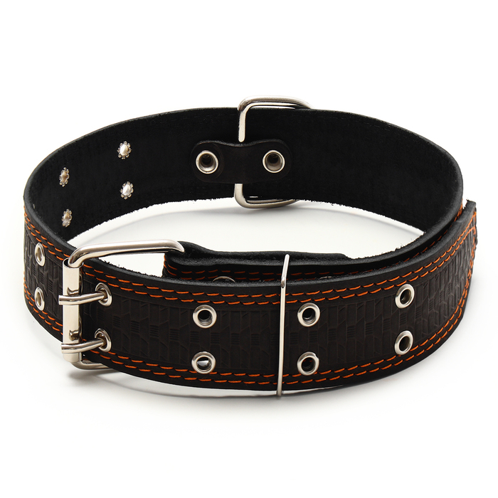 Ошейник кожаный тисненый однослойный, безразмерный, 74 х 4,5 см, ОШ 35-65 см, микс цветов Ошейник кожаный тисненый однослойный, безразмерный, 74 х 4,5 см, ОШ 35-65 см, микс цветов