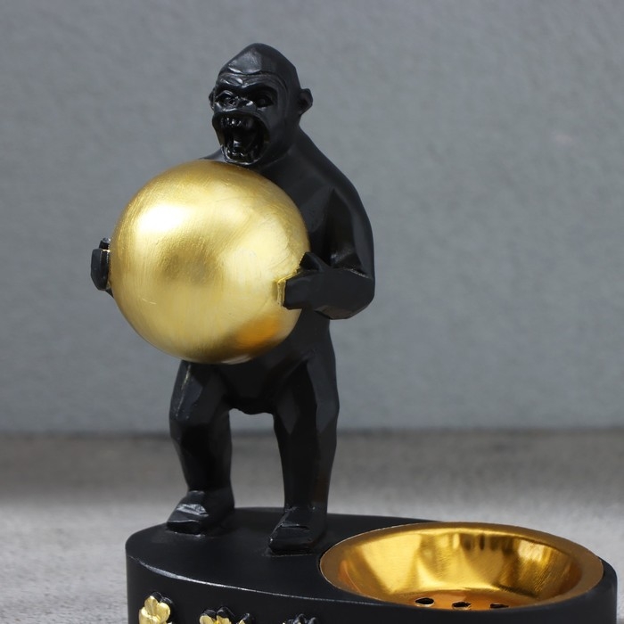 Курильница Курильница "Обезьяна с шаром", черная