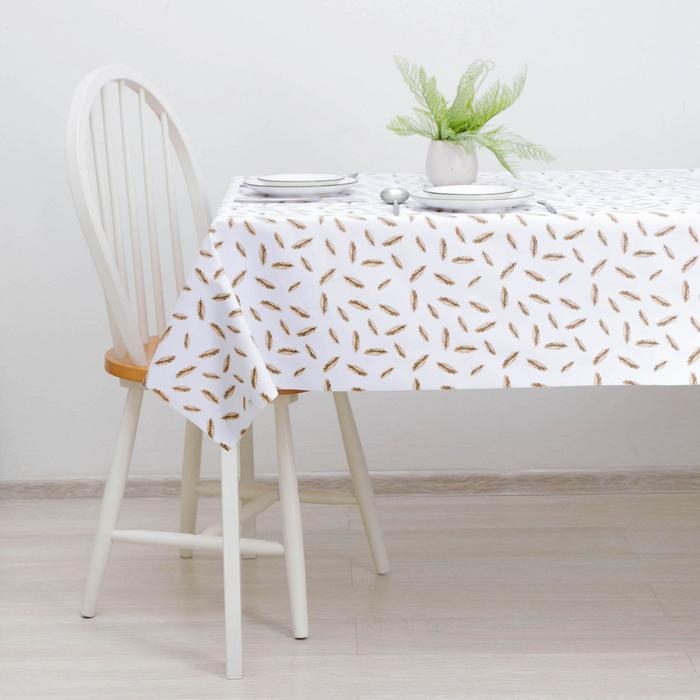 Клеёнка на стол на тканевой основе Доляна «Пёрышки», ширина 137 см, рулон 20 м, толщина 0,22 мм, цвет белый Клеёнка на стол на тканевой основе Доляна «Пёрышки», ширина 137 см, рулон 20 м, толщина 0,22 мм, цвет белый