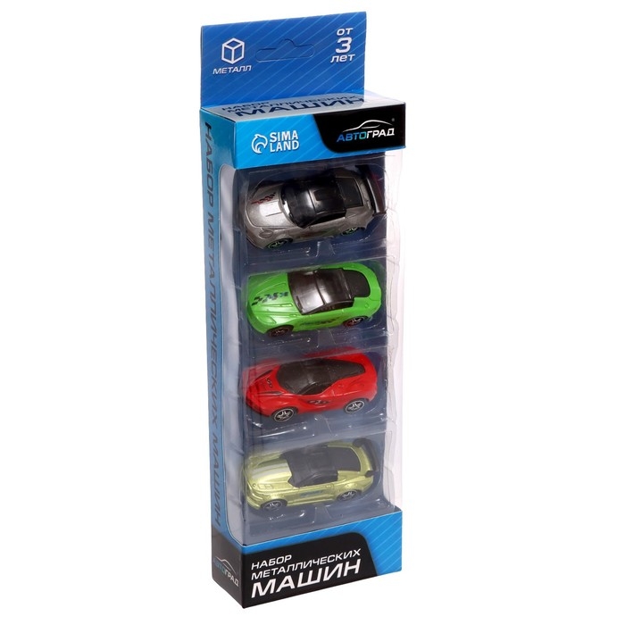 Набор металлических машин «Рейсер», 4 шт.