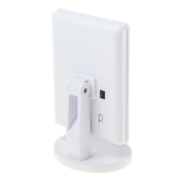 Зеркало Luazon KZ-06, подсветка, 26.5 х 16 х 12 см, 22 диода, сенсорная кнопка, белое Зеркало Luazon KZ-06, подсветка, 26.5 х 16 х 12 см, 22 диода, сенсорная кнопка, белое