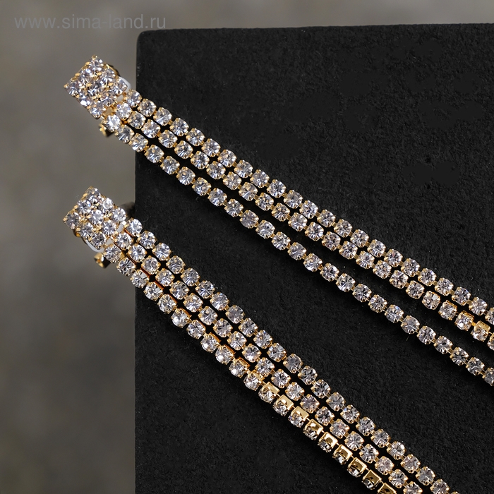 Клипсы &laquo;Лёд&raquo; классика, цвет белый в золоте