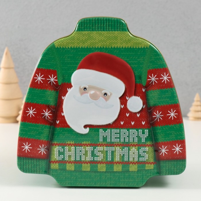 Шкатулка металл Шкатулка металл "Новогодний свитер" МИКС 17х16,5х6,5 см