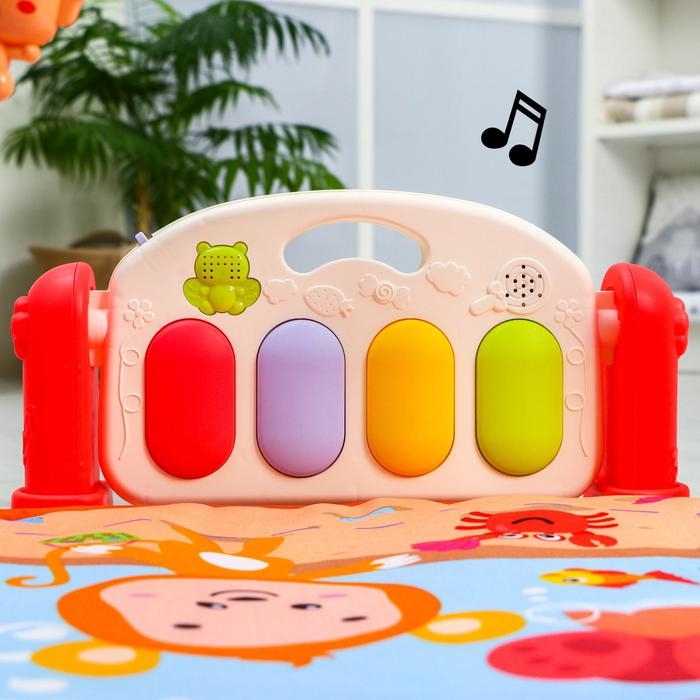 Развивающий коврик «Игра малыша», с пианино, круглый, розовый Развивающий коврик «Игра малыша», с пианино, круглый, розовый