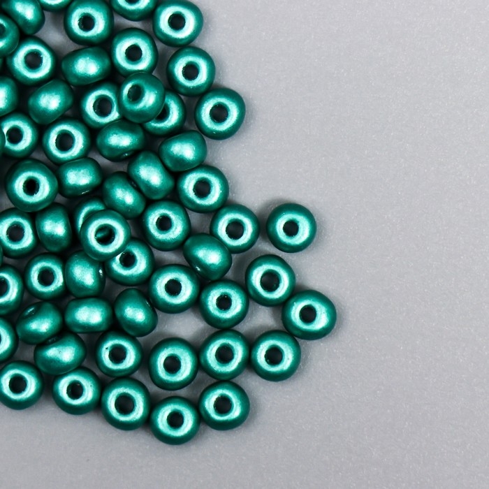 Бисер стекло 6/0  Бисер стекло 6/0 "Металлик. Тёмно-бирюзовый" 10 гр
