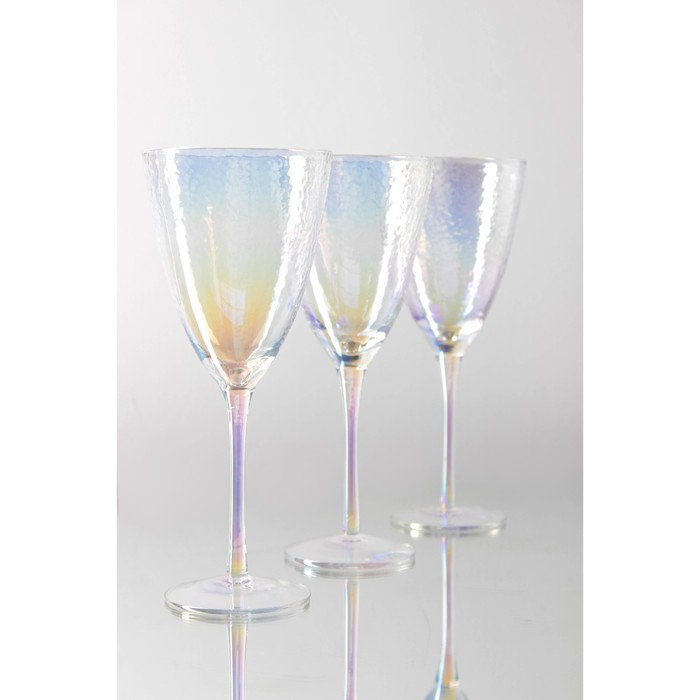 Бокал для вина стеклянный Magistro «Жемчуг», 400 мл, 9,5×23 см, цвет перламутровый