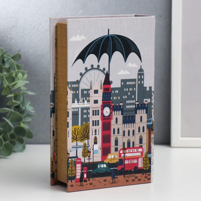 Сейф-книга дерево кожзам  Сейф-книга дерево кожзам "Лондон. Дождь" 21х13х5 см
