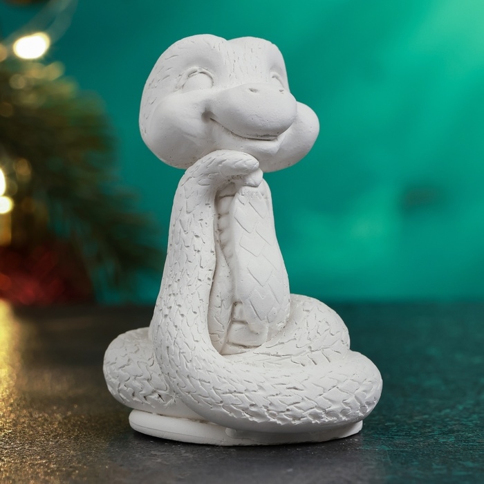 Новый год. Символ 2025. Фигура для раскраски  Новый год. Символ 2025. Фигура для раскраски "Змея Полоз" 6х5см