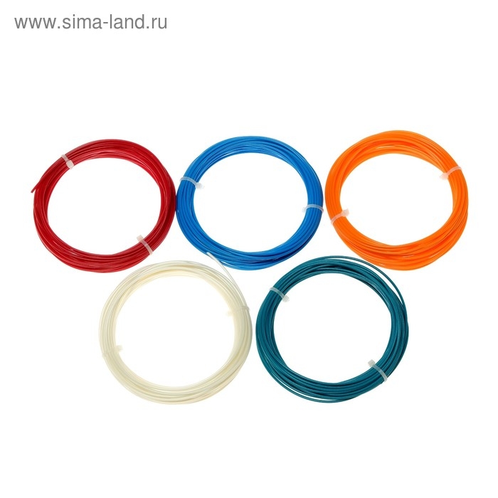 Пластик SL ABS-5, для 3Д ручки, 5 цветов по 10 метров Пластик SL ABS-5, для 3Д ручки, 5 цветов по 10 метров