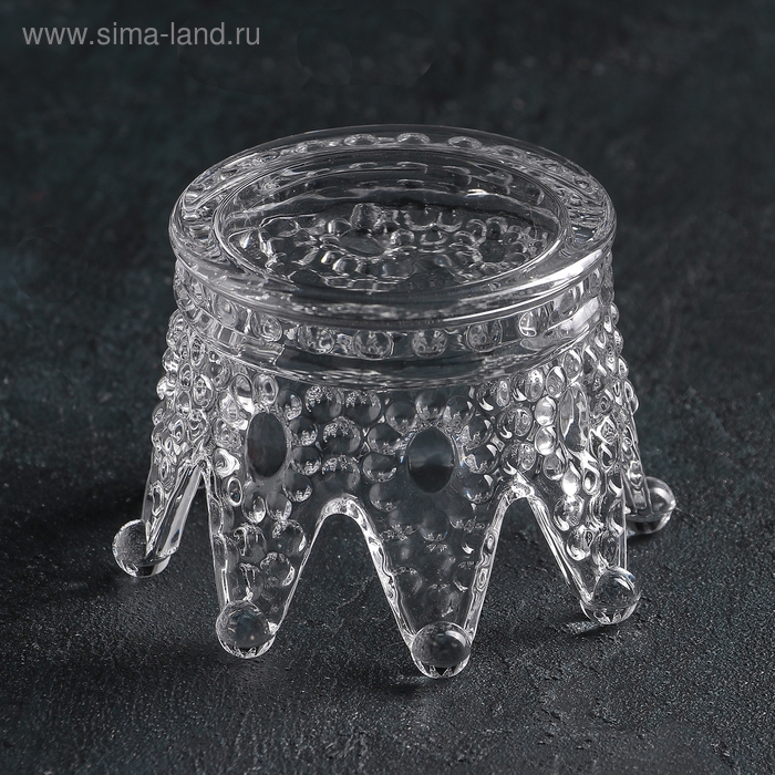 Салатник стеклянный фигурный «Корона», d=12 см Салатник стеклянный фигурный «Корона», d=12 см