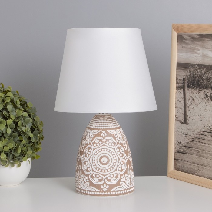 Лампа настольная Лампа настольная "Замира" 1х40Вт Е14 кофе 20х20х32см