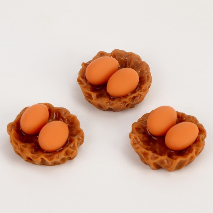 Миниатюра кукольная «Яйца в гнезде», набор 3 шт., размер 1 шт. — 2 × 2 × 1 см Миниатюра кукольная «Яйца в гнезде», набор 3 шт., размер 1 шт. — 2 × 2 × 1 см