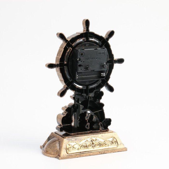 Часы - будильник настольные Часы - будильник настольные "Штурвал", дискретный ход, циферблат d-7 см, 15 х 22.5 см, АА