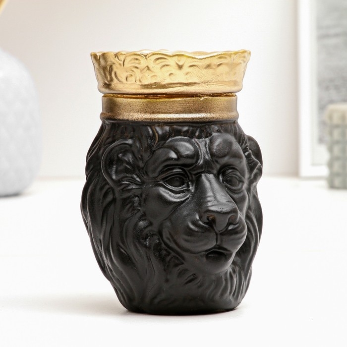 Копилка Копилка "Лев в короне" черный, 16см