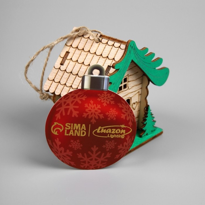 Подвеска световая Подвеска световая "Дом снеговика", 9х5х8.5 см, 1 LED, AG10x3 (в компл.), свечение тёплое белое