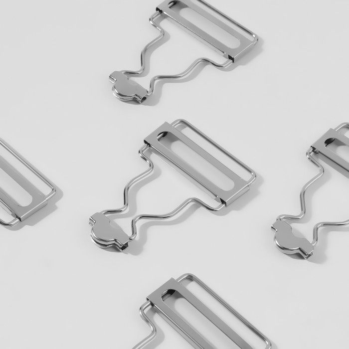 Застёжка для комбинезона, 32 мм, 10 шт, цвет серебряный Застёжка для комбинезона, 32 мм, 10 шт, цвет серебряный