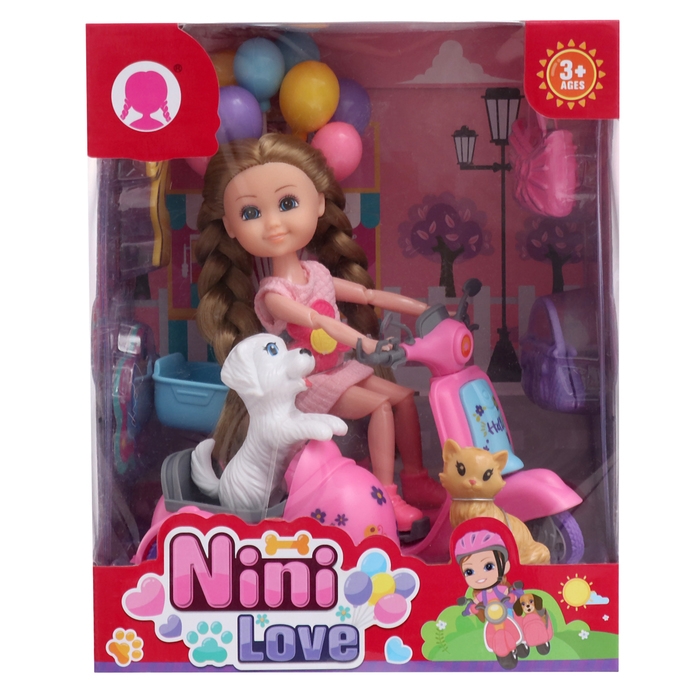 Кукла-малышка «Арина» с мотоциклом и аксессуарами, МИКС Кукла-малышка «Арина» с мотоциклом и аксессуарами, МИКС