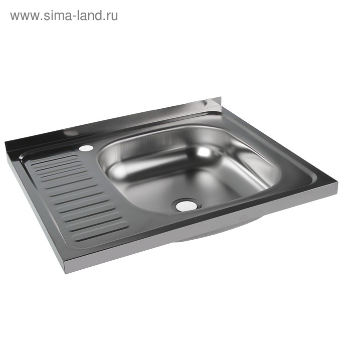 Мойка кухонная  Мойка кухонная "Владикс", накладная, без сифона, 60х50 см, правая, нержавеющая сталь 0.4 мм