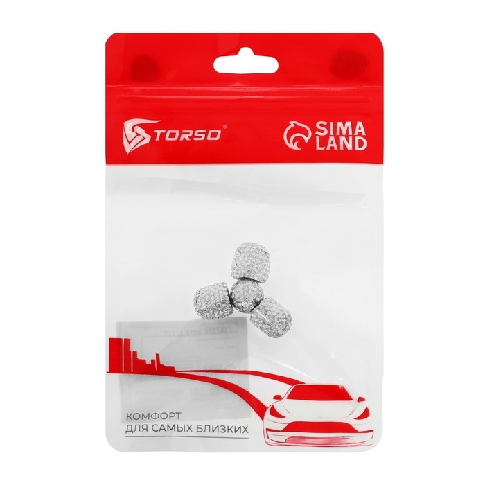 Колпачок на вентиль, Стразы хром, набор 4 шт Колпачок на вентиль, Стразы хром, набор 4 шт