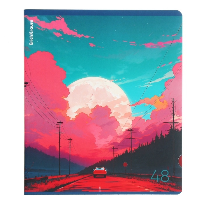 Тетрадь 48 листов в клетку, ErichKrause "Бирюзовые миры", обложка мелованный картон, матовая ламинация, блок офсет 100% белизна, МИКС