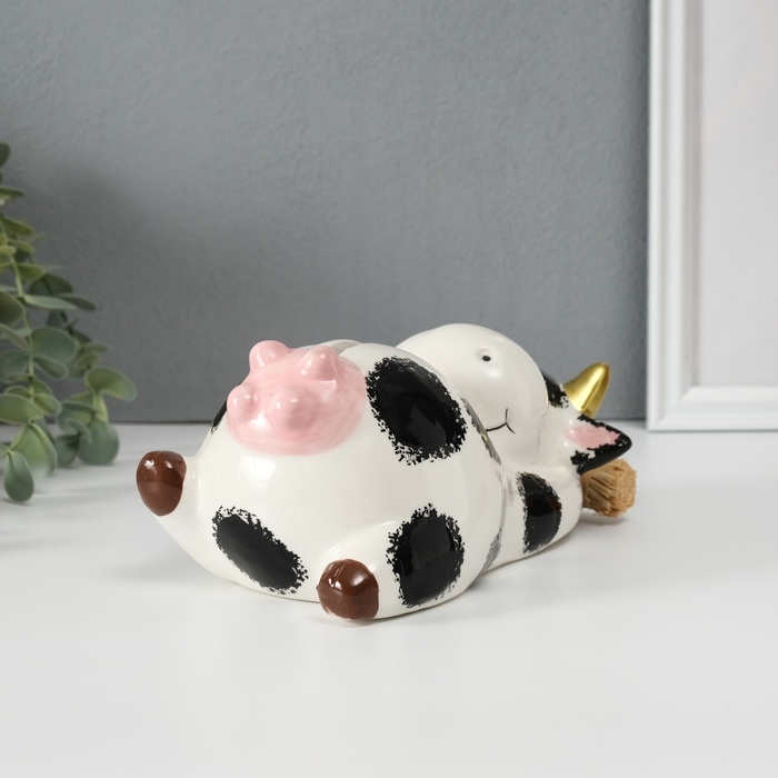 Копилка керамика  Копилка керамика "Коровка на сене" 18,5х10,8х9,7 см