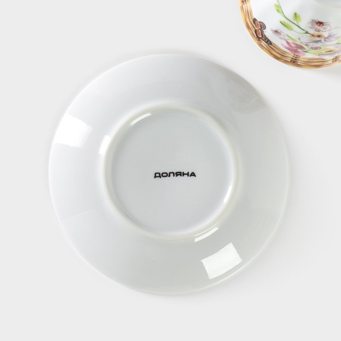 Сервиз чайный керамический Доляна «Садовый дворик», 4 предмета: 2 чашки 200 мл, 2 блюдца d=14 см Сервиз чайный керамический Доляна «Садовый дворик», 4 предмета: 2 чашки 200 мл, 2 блюдца d=14 см