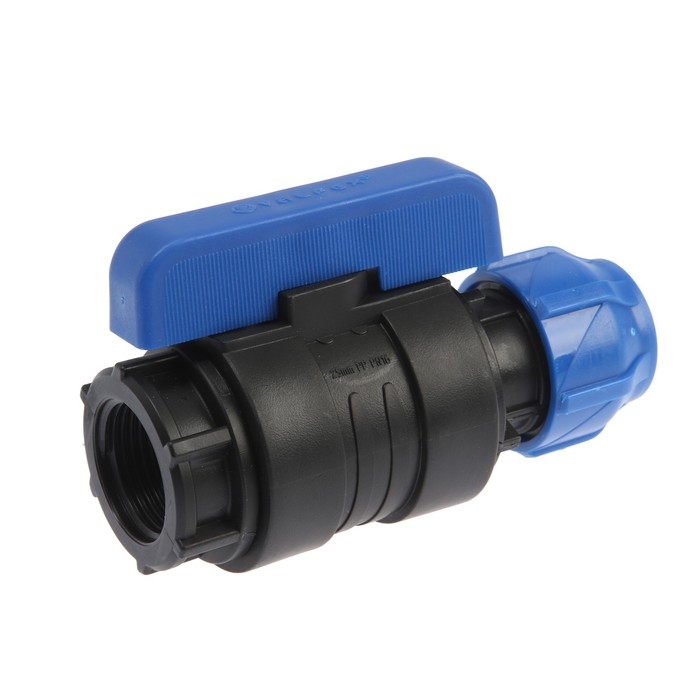 Кран шаровой ПНД Valfex, d=25 мм х 1 Кран шаровой ПНД Valfex, d=25 мм х 1", цанга/внутренняя резьба, разборный