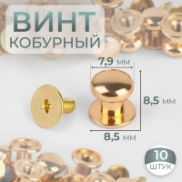 Кобурный винт d = 7,9/8,5 × 8,5 мм, 10 шт, цвет золотой